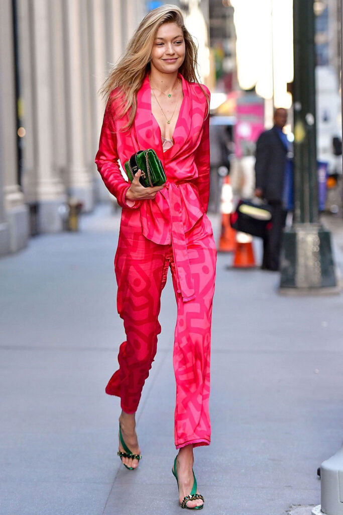 Vibrant Style Dress - Gigi Hadid street style