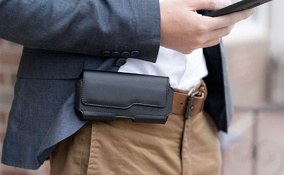 leather phone case - De-Bin's Leather Horizontal Holster Case