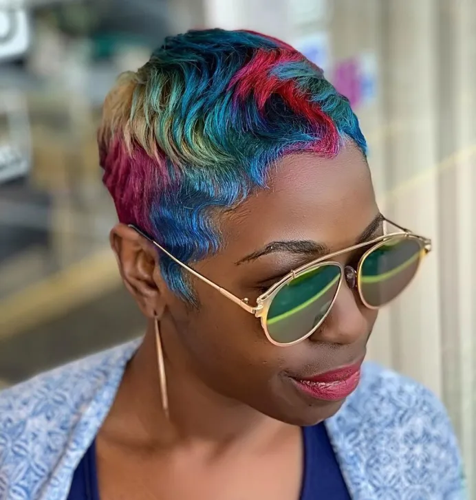 Short Straight Hairstyles - Funky Colors