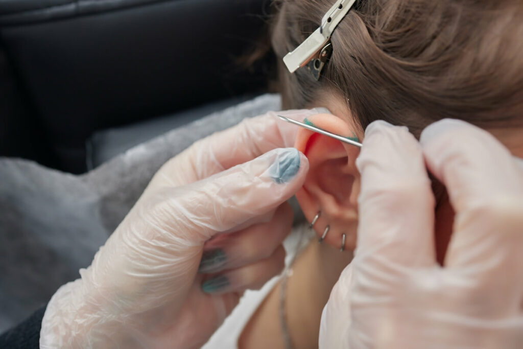 Ear Piercings - Clean An Industrial Piercing