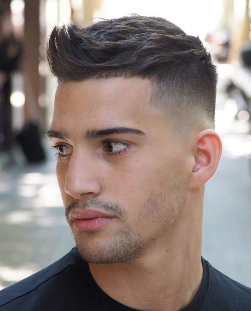 Medium Quiff Haircut For Men With Undercut Fade - male short haircut styles