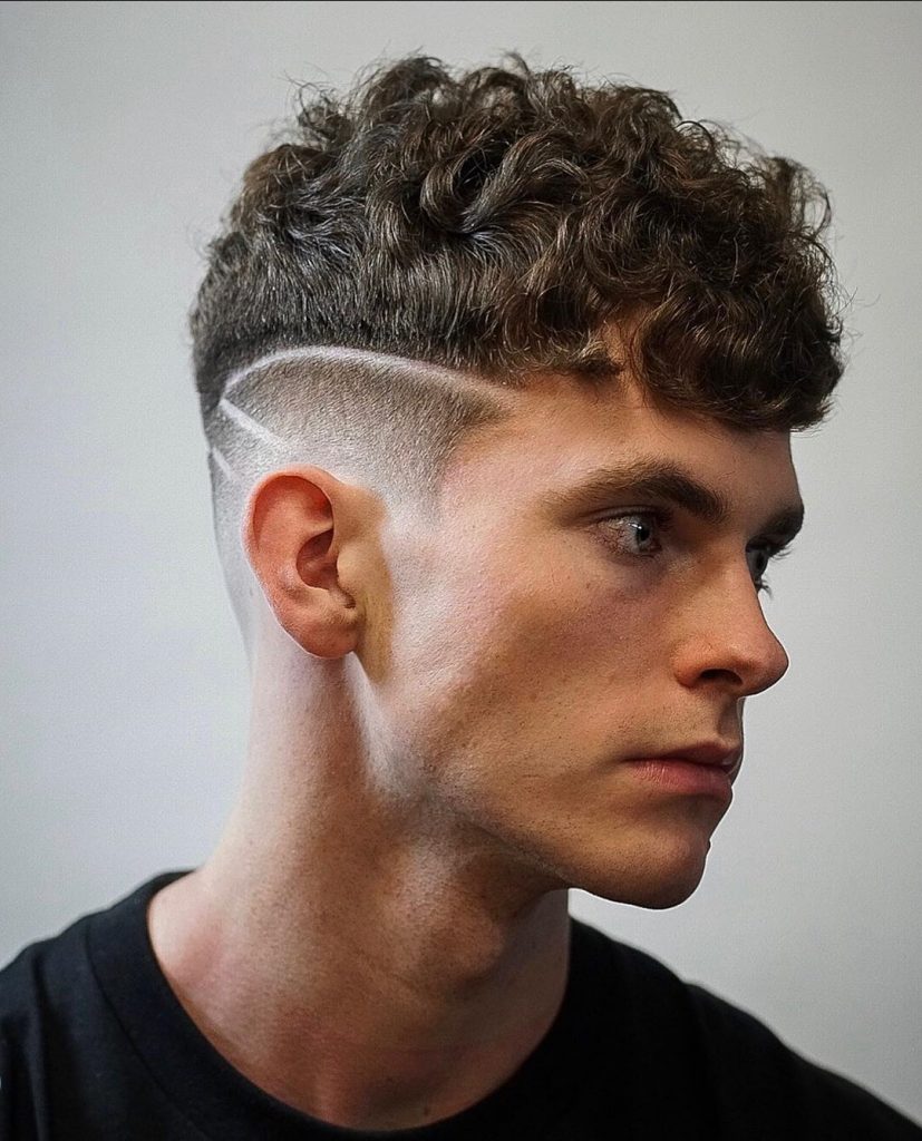 Mid-Length Curly Hair Fade + Line Up