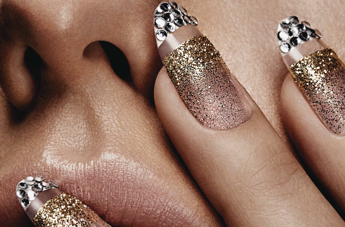 1. Glittery Rhinestone Nail Design - wide 3