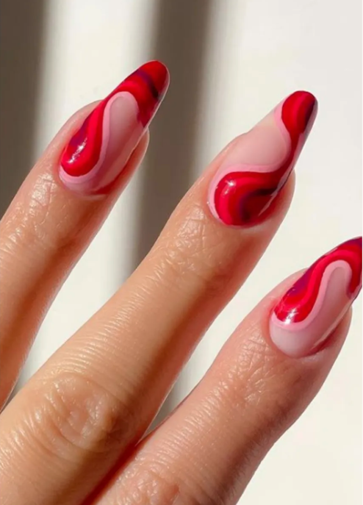 Valentine’s Day Nail Designs -  Romantic Accents And Abstract