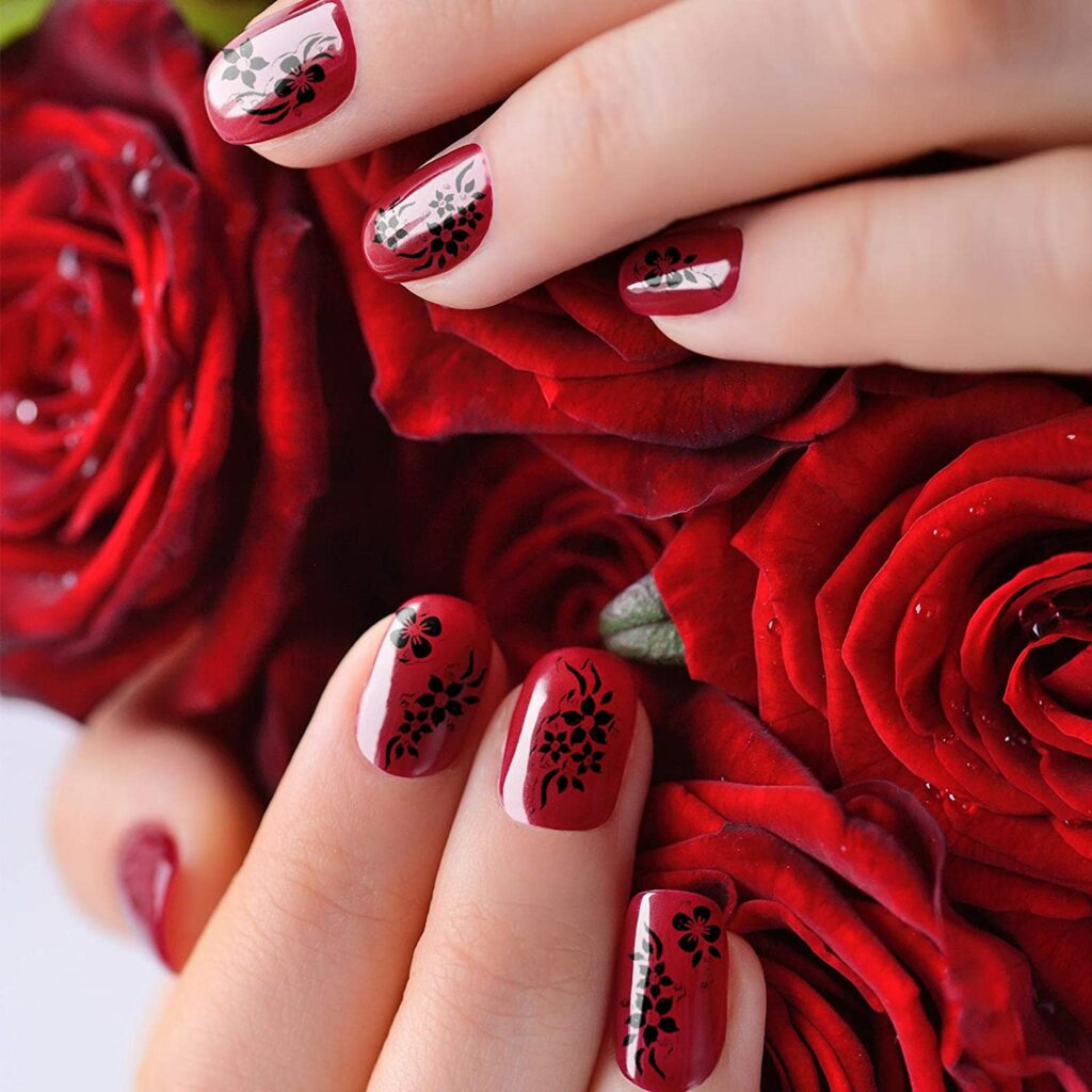 Valentine’s Day Nail Designs - Floral Nail Designs