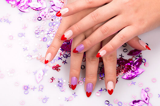 Valentine’s Day Nail Designs - Heart Tips