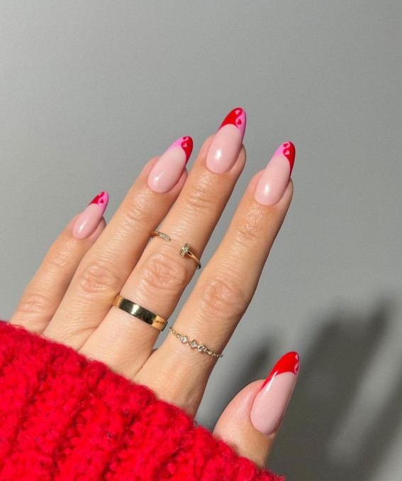 Valentine’s Day Nail Designs - Minimalistic Inverted French Manicure