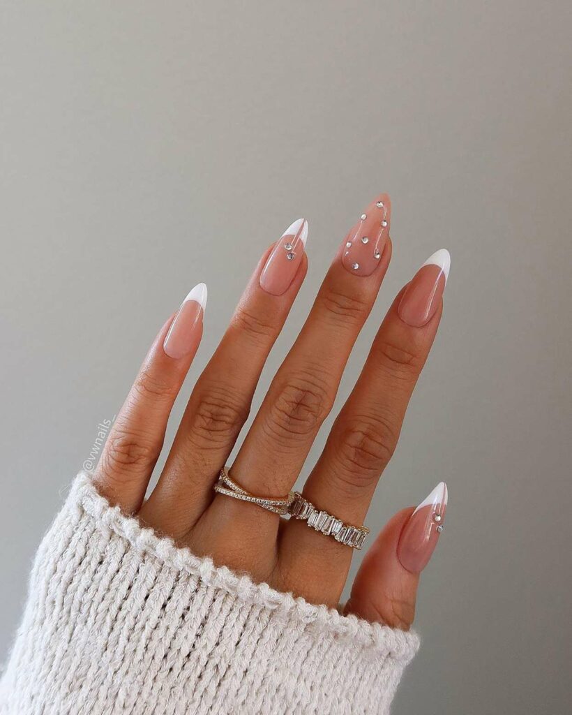 nail french designs- Bling French Tips Nail Designs