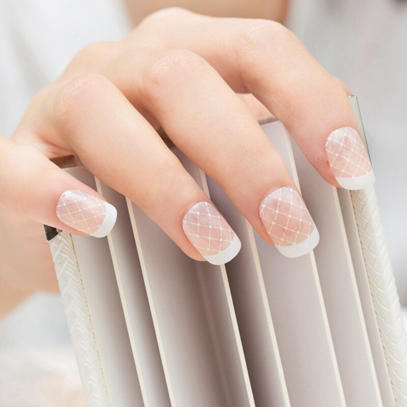 nail design on french manicure - French Fishnets Nail Designs