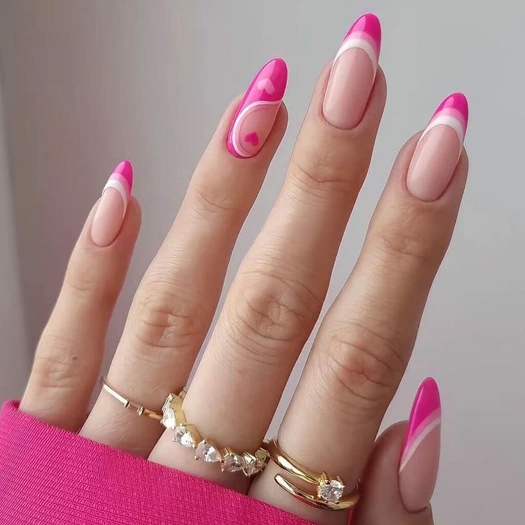 design for french nails - Pink French Tip Nail Designs
