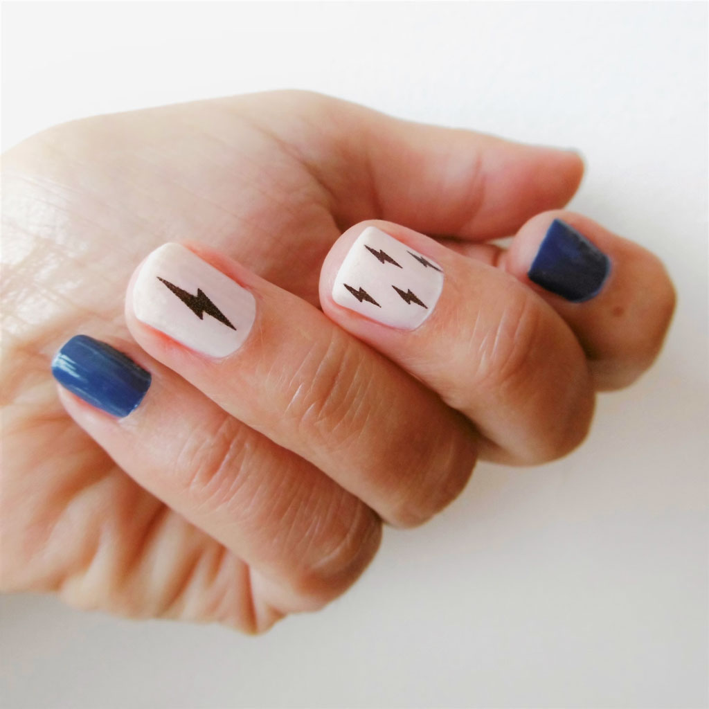 Nail Design Colors - Bowie Lightning Bolts