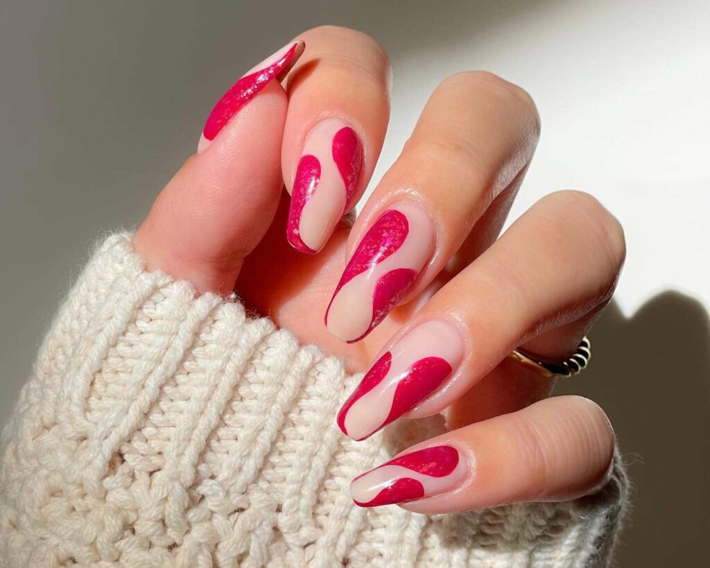 best designs on nails  - Hot Pink Nail Designs