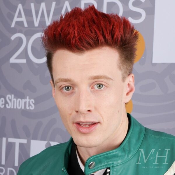 Fiery Red Spiky Quiff Men's Hairstyle