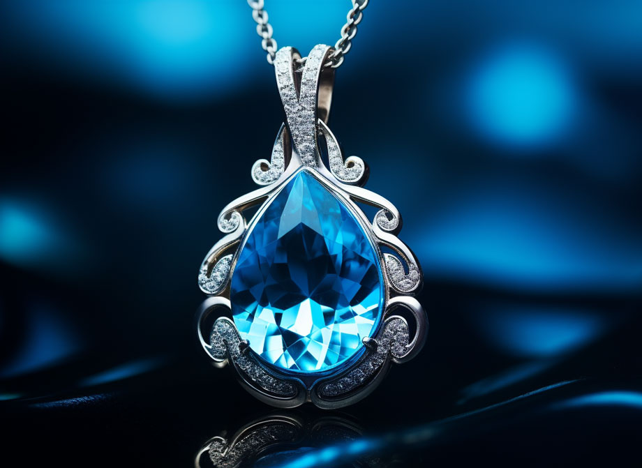 blue gemstones necklace